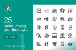 Home Brewing & Craft Beverages Icons, an Icon by IconBunny