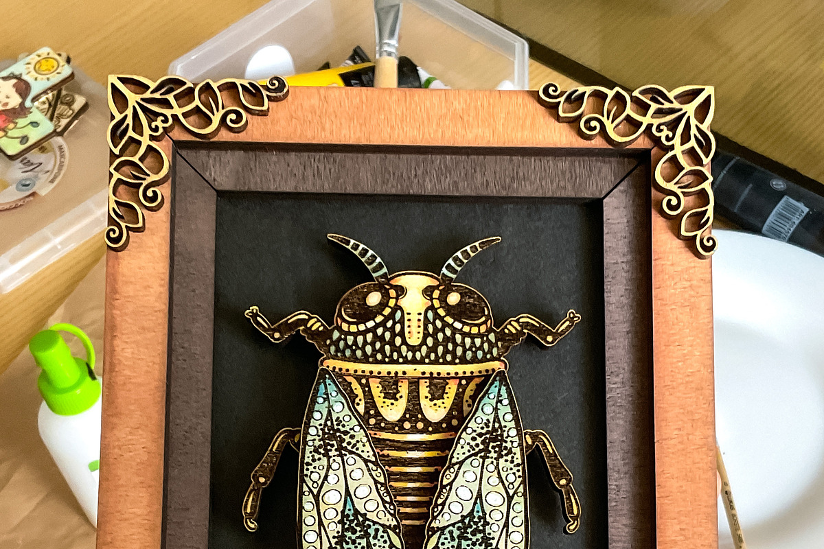 Cicada Laser Cut Layered DIY Crafts, an Object Graphic by Bubert Art (Photo 6 of 6)