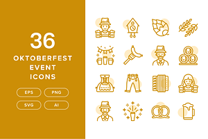 36 Oktoberfest Event Icons