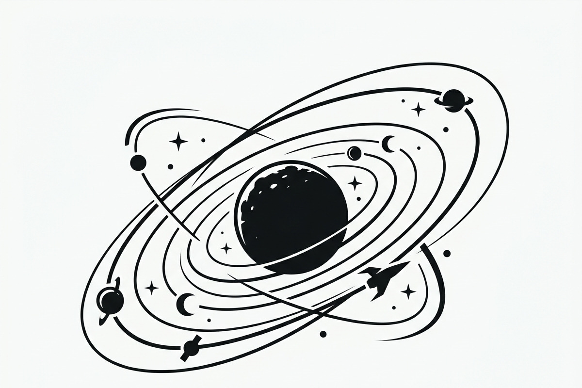 60 Planet Orbit Abstract Silhouette, an Empty State Illustration by Amazin_art (Photo 19 of 35)