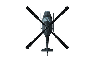 Flying Black Combat Helicopter, a Transportation Illustration by TopVectors