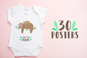 Sloth Vector Collection, an Animal Illustration by Samsonchik Store (Thumbnail 2 of 7)