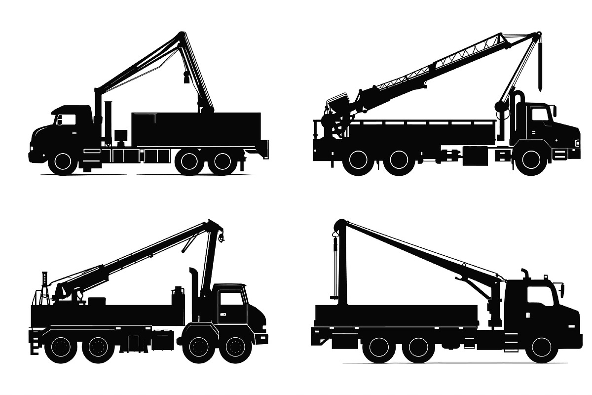 Mobile Crane Truck Silhouette Vector, a Transportation Illustration by Gfx Expert Team (Photo 3 of 3)