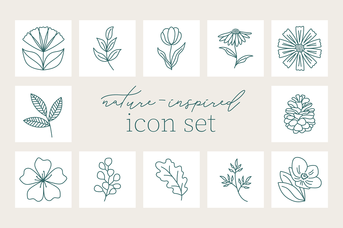 Nature-Inspired Icon Set, an Icon by craftedbyaubrey (Photo 1 of 4)