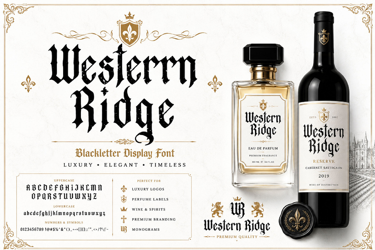 Western Ridge, a Blackletter Font by Wow Magic (Photo 2 of 6)