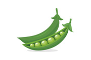 Green Peas and Pea Pods Vector Set, an Object Graphic by Gomolach (Thumbnail 6 of 7)