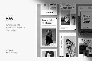 BW Instagram Stories Template
