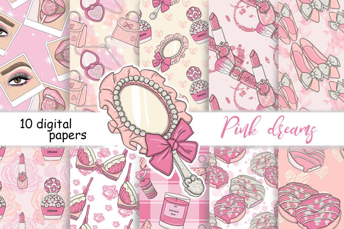 Pink Dreams Pattern, a Pattern Graphic by GlamArtZhanna (Photo 1 of 3)