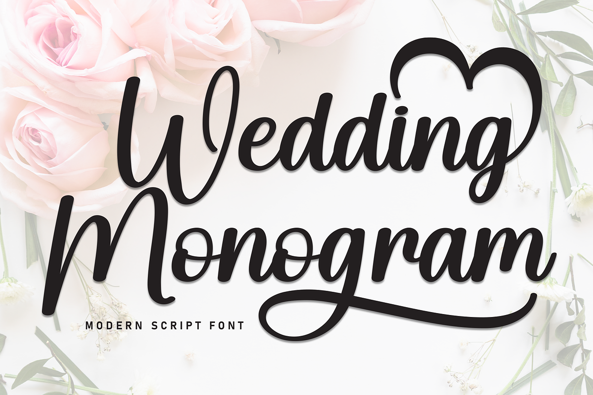 Wedding Monogram | Script Font, a Handwritten Font by Scratchones (Photo 1 of 9)