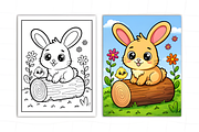 Bunny Basket Coloring Book For Kids, an Animal Illustration by Design Station (Thumbnail 3 of 8)