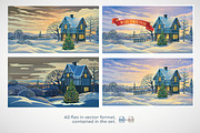 Winter Festive Landscape, a Decorative Illustration by Countryside life (Thumbnail 8 of 11)