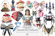 Watercolor Haunted Alice Halloween C, an Illustration by Design Market (Thumbnail 1 of 5)