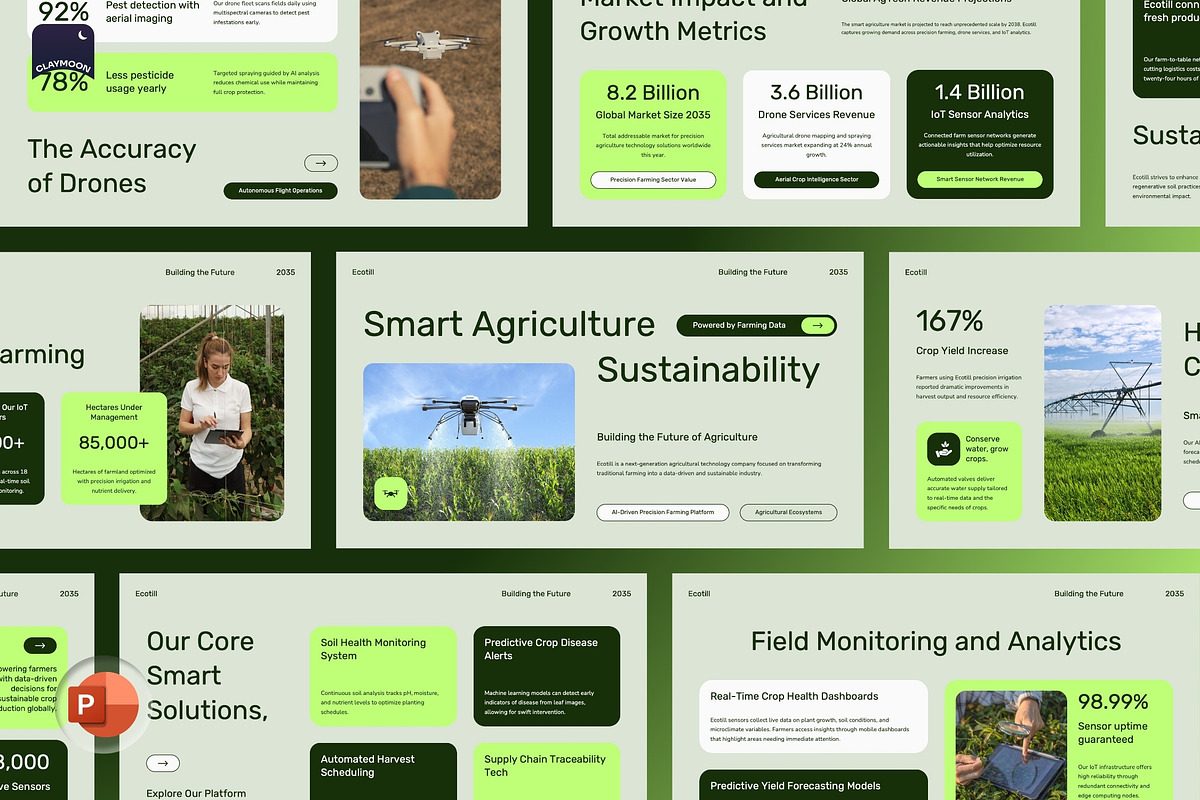Smart Agriculture Pitch Deck, a Presentation Template by Claymoon Lab (Photo 2 of 7)