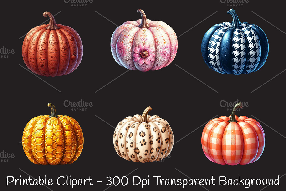 Pumpkin with Pattern Clipart, an Illustration by RobertsArt (Photo 4 of 5)