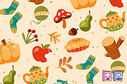 Flat Autumn Fall Season Pattern, a Pattern Graphic by MISS CHATZ (Thumbnail 1 of 3)
