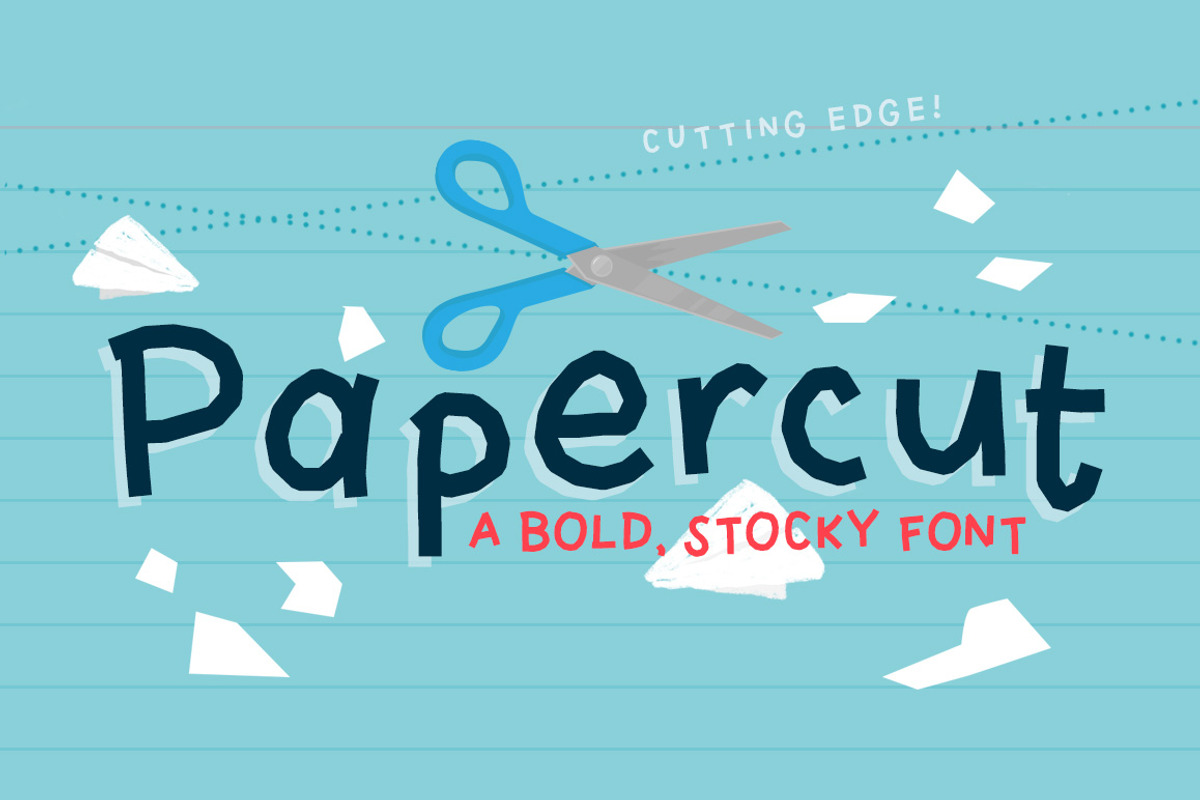 Papercut Font, a Sans Serif Font by Quirky Queen Media (Photo 1 of 5)
