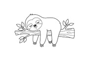 Cute Sloth Line Art Bundle, an Illustration by musafir_fashion (Thumbnail 36 of 51)