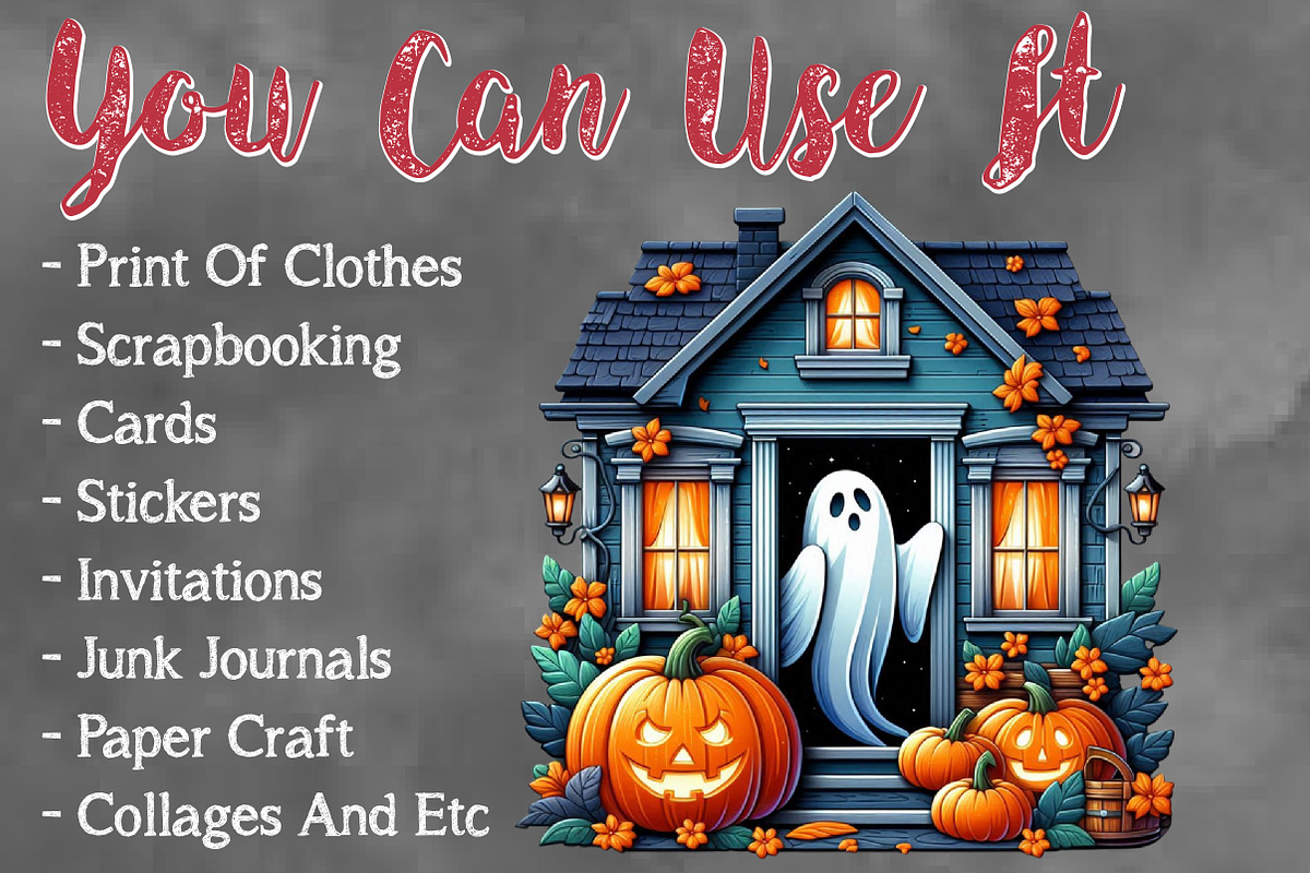 Halloween House With Ghost PNG, an Animal Illustration by Craft Nest (Photo 5 of 5)