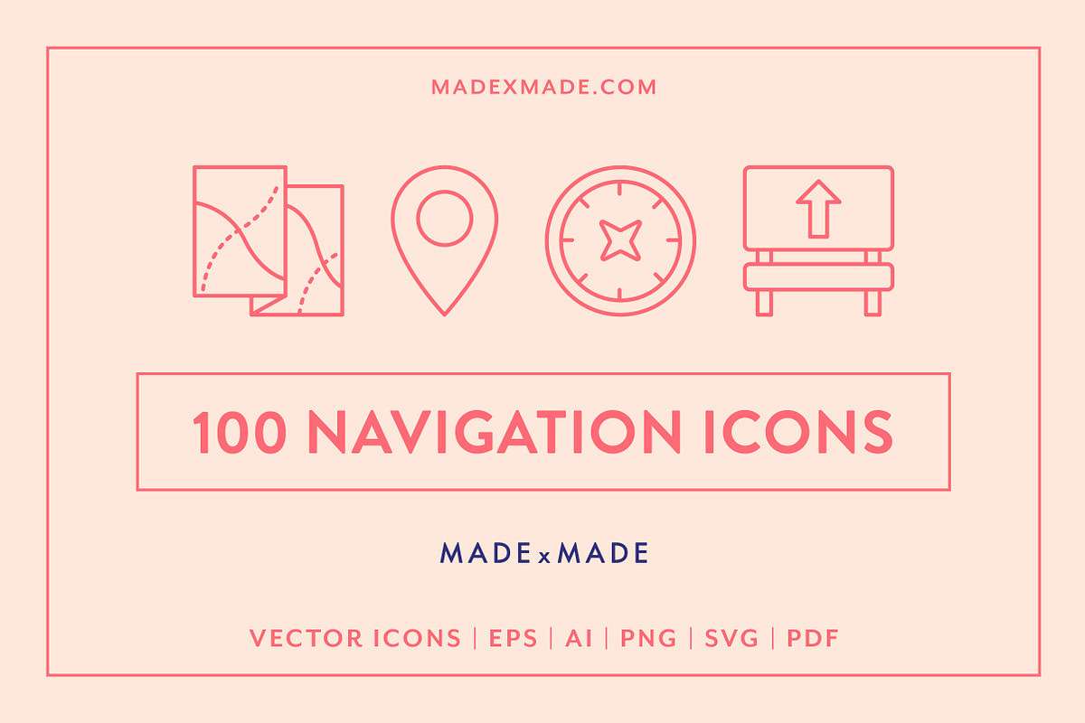 Navigation Line Icons, an Outline Icon by Made by Made (Photo 1 of 7)