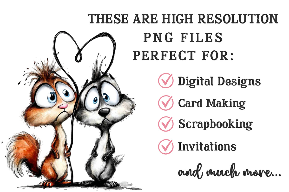 Whimsical Valentine Squirrel Clipart, an Illustration by OK Design (Photo 3 of 6)