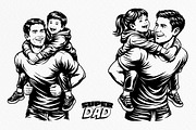 Super Dad Vector Pack, a Person Illustration by Tekuni (Thumbnail 2 of 7)