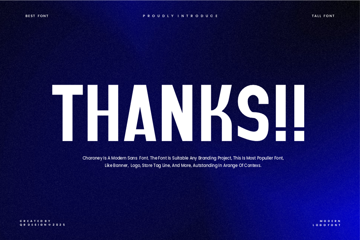 Charoney - Modern Sans Font, a Sans Serif Font by QR Design Studio (Photo 6 of 6)