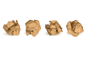 Realistic 3d crumpled paper balls, a Texture Illustration by Frogella