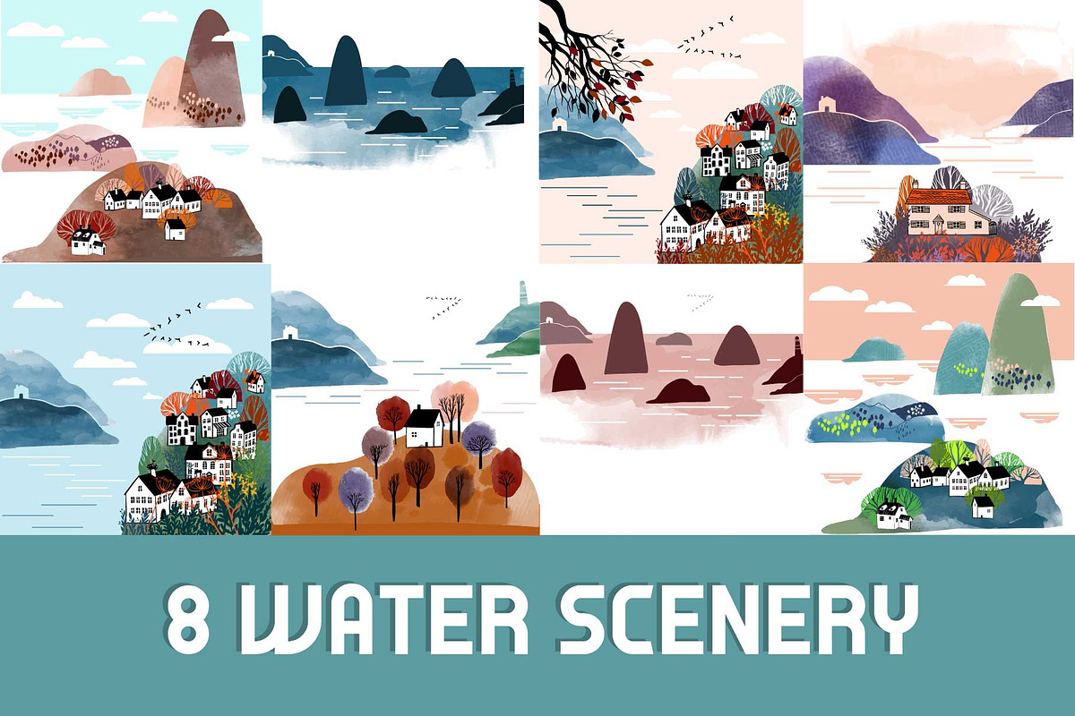 Flat landscape creator, a Seasonal Illustration by Tatiana Davidova (Photo 4 of 5)