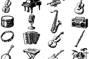 Vintage Music Instruments Collection, an Object Graphic by RT Studio (Thumbnail 3 of 4)