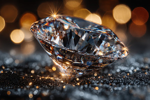 Sparkling Diamond on Black Glitter L, a Photo by Pixeness Studio