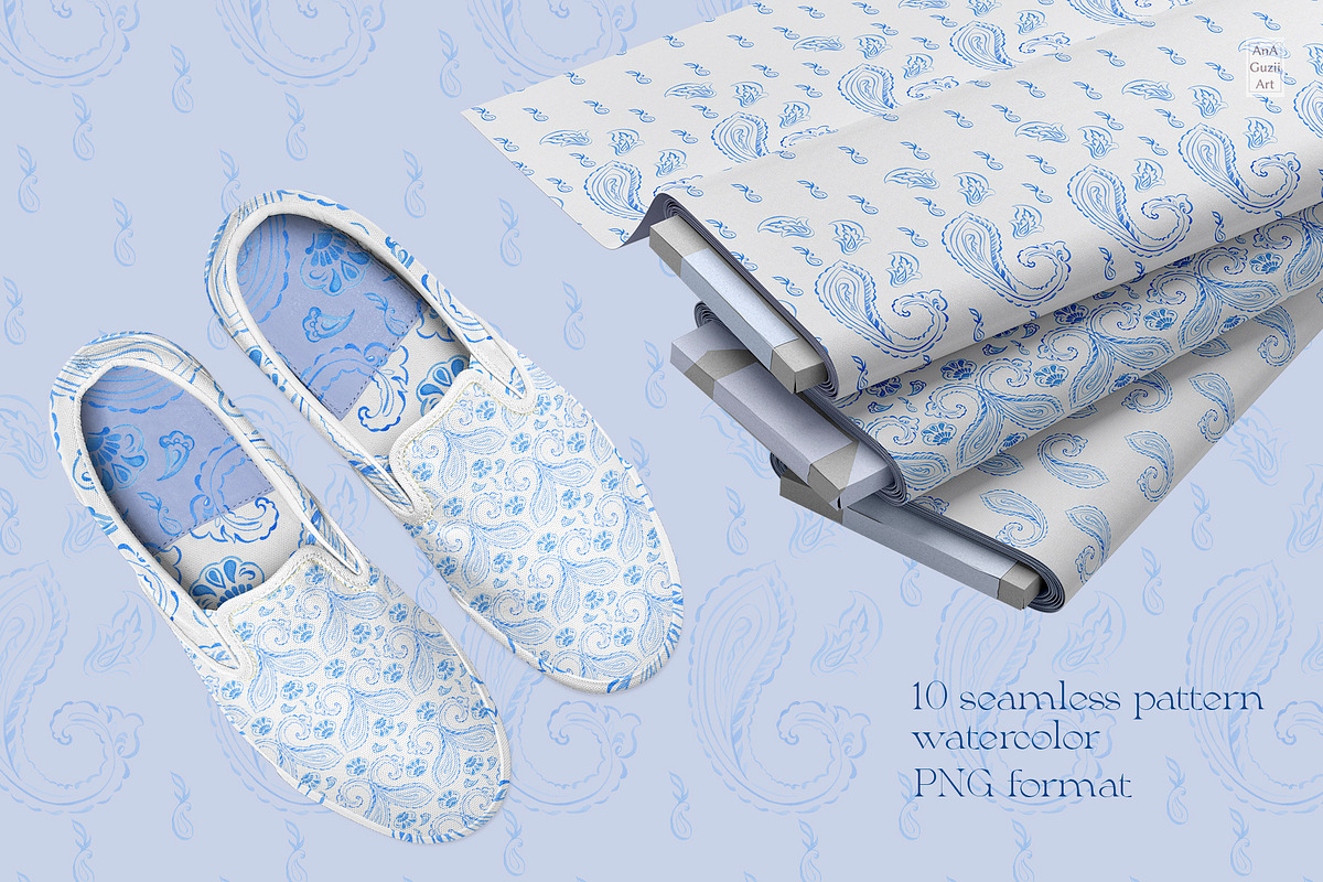Paisley seamless pattern, a Pattern Graphic by AnaGuziiArt (Photo 4 of 6)