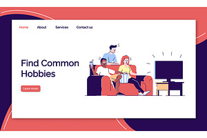 Common hobbies landing page template, a Landing Page Template by IMG Visuals