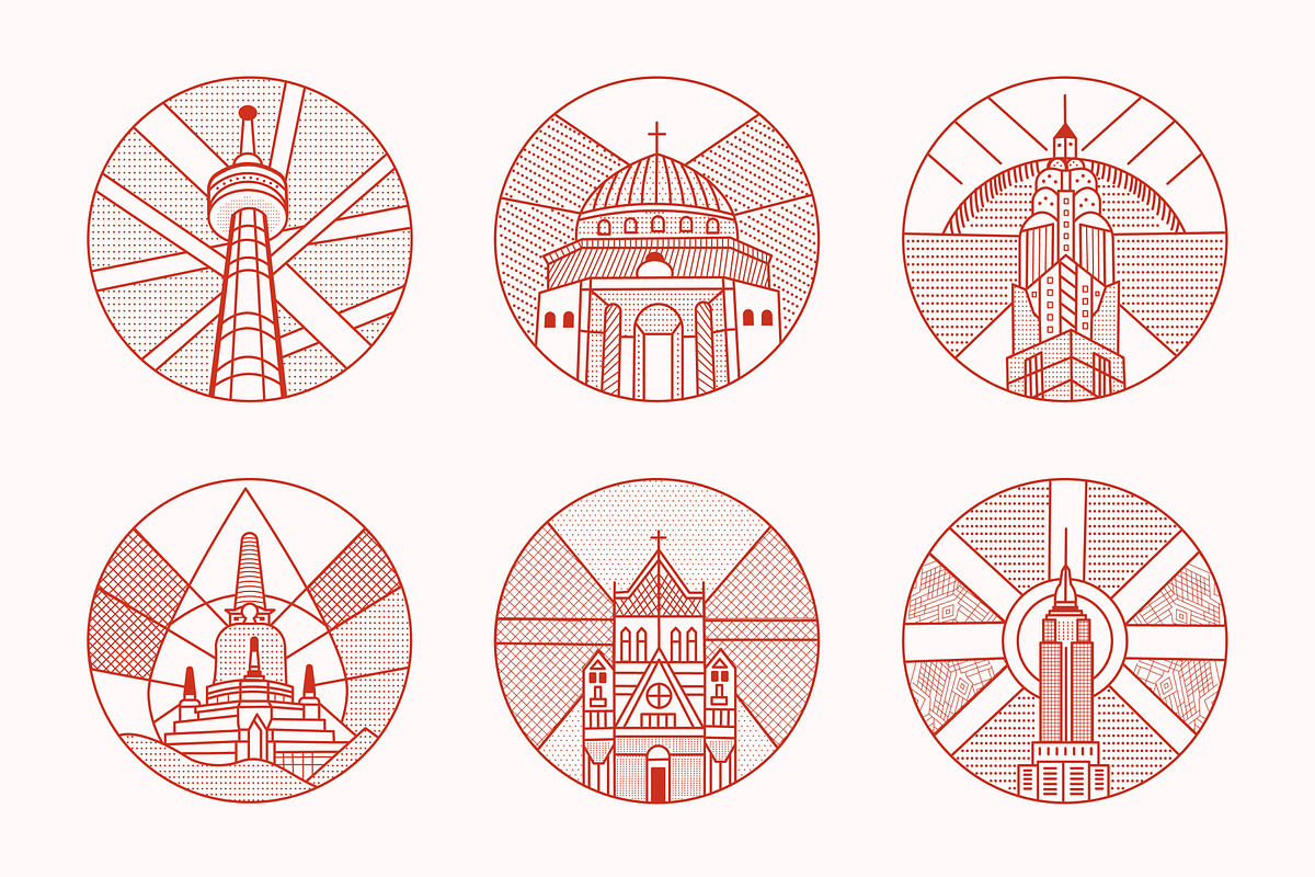 World Landmark Illustration Set, a Decorative Illustration by Brickclay (Photo 8 of 12)