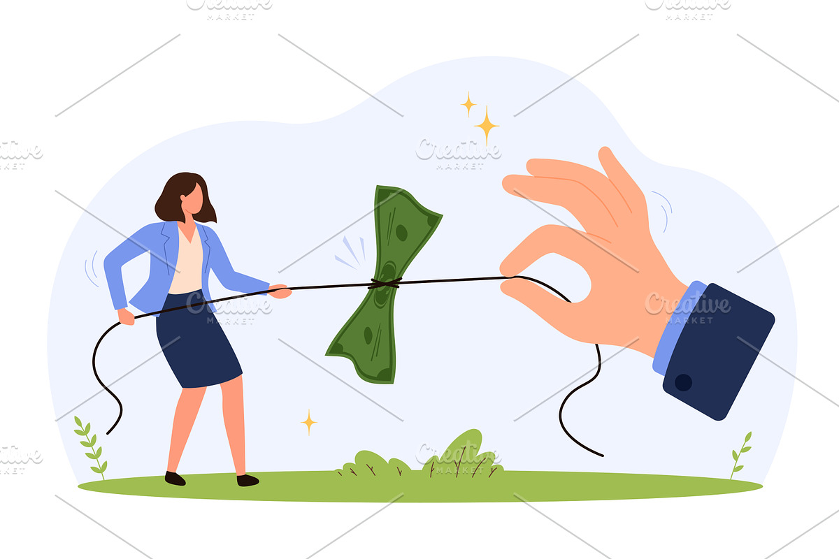 Businesswoman competing for risky, a Finance Illustration by Flashvector