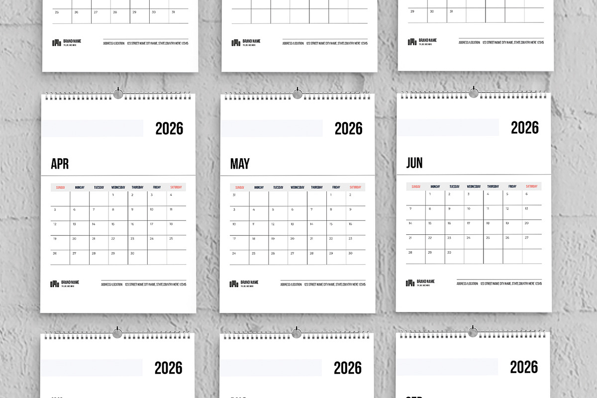 Modern Printable Wall Calendar preview 3