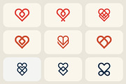 Modern Minimal Heart Logo Collection, an Outline Icon by Vectorium Studio (Thumbnail 2 of 2)