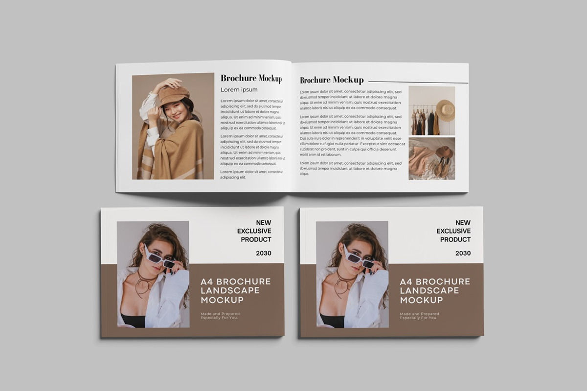 A4 Landscape Brochure Mockup, a Books & Magazine Mockup by AndikaGraphic (Photo 5 of 6)
