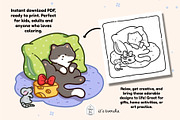 Kawaii Christmas Digital Coloring, an Object Graphic by Bold & Easy Coloring Book (Thumbnail 4 of 4)