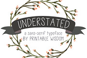 Understated a sans-serif typeface, a Sans Serif Font by Printable Wisdom (Thumbnail 1 of 3)