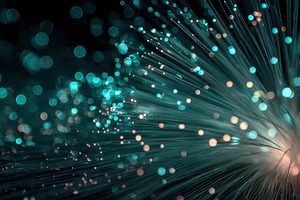 Fiber Optics Light Abstract Teal Bok, a Photo by Pixeness Studio