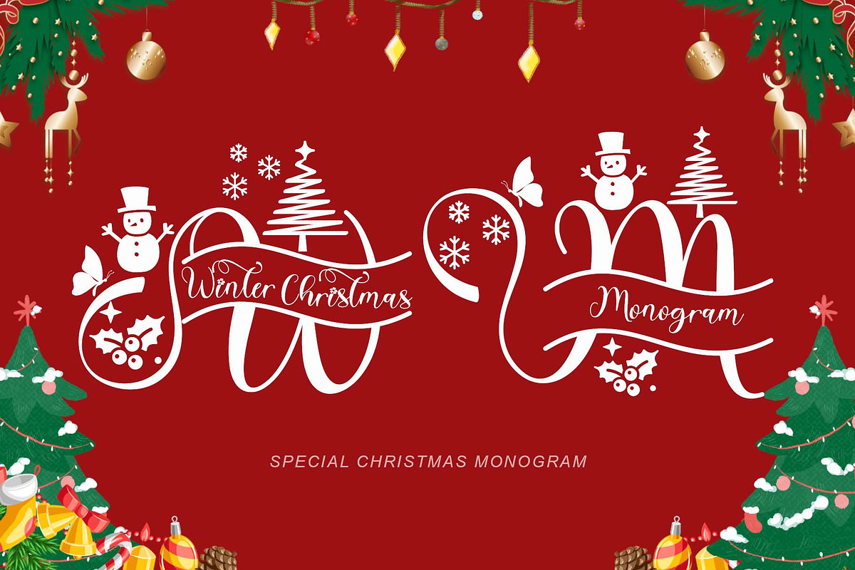 Special Christmas Monogram Bundle, a Script Font by Yoga Letter (Photo 2 of 5)