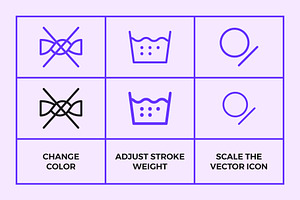 Laundry Symbols Line Icons