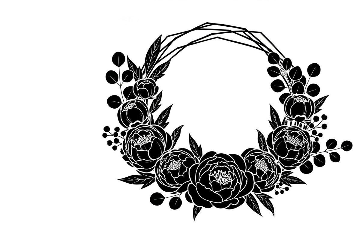 Elegant floral wreath silhouette, an Illustration by Amazin_art (Photo 38 of 41)