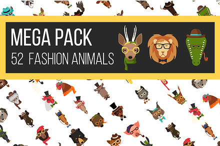 Big Bundle 52 Fashion Animal Icons