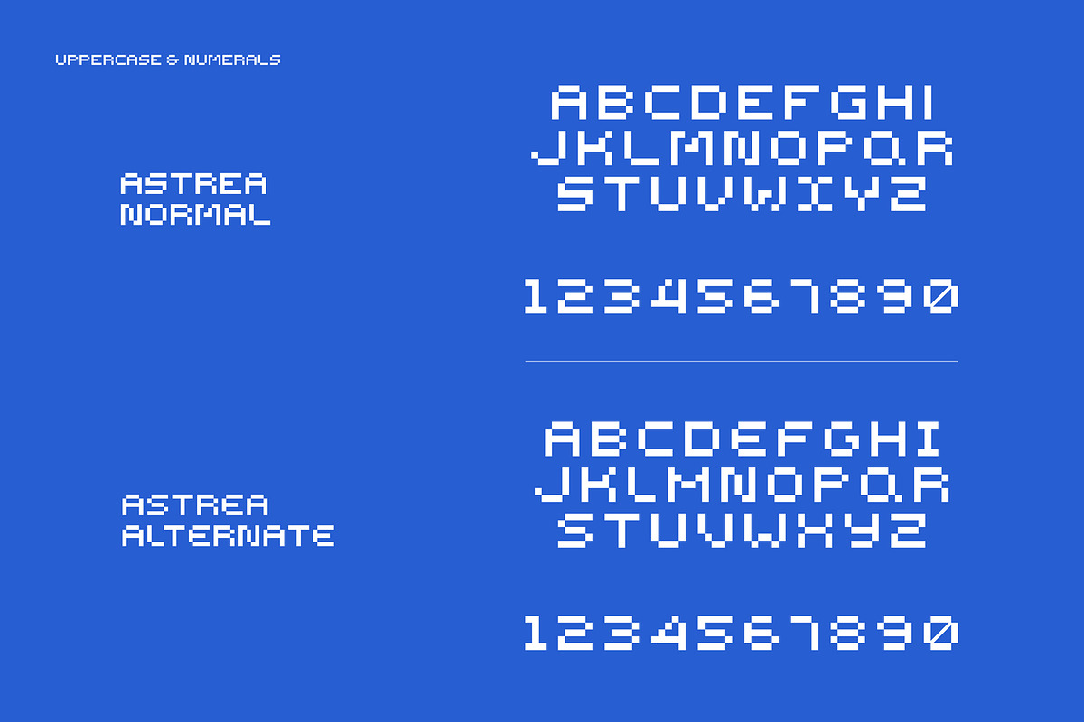 Astrea - Pixel Font | Display & Text, a Sans Serif Font by Studio Siv (Photo 3 of 8)