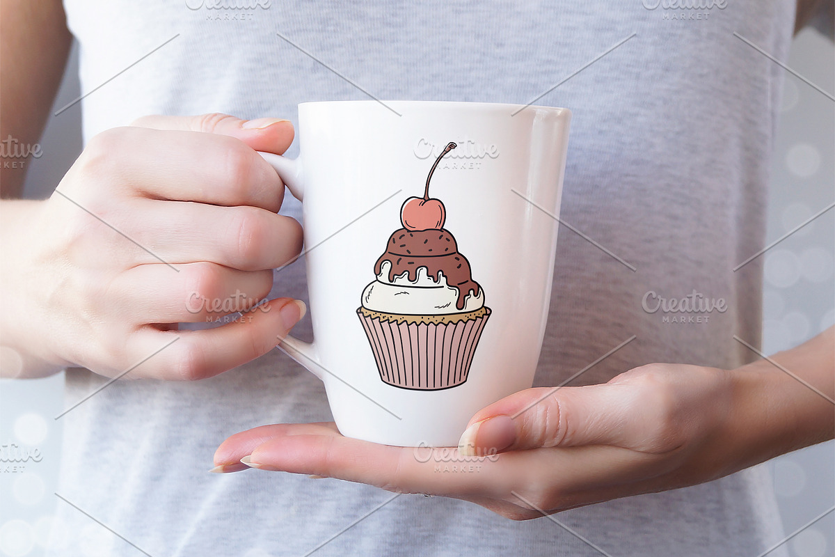 Cupcakes hand drawn vector set, a Graphic by InkySplash (Photo 6 of 7)