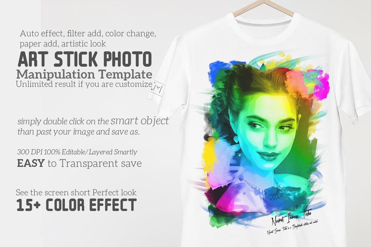 Art Stick Photo Template, an Action Add-On by MRI STUDIO (Photo 1 of 10)