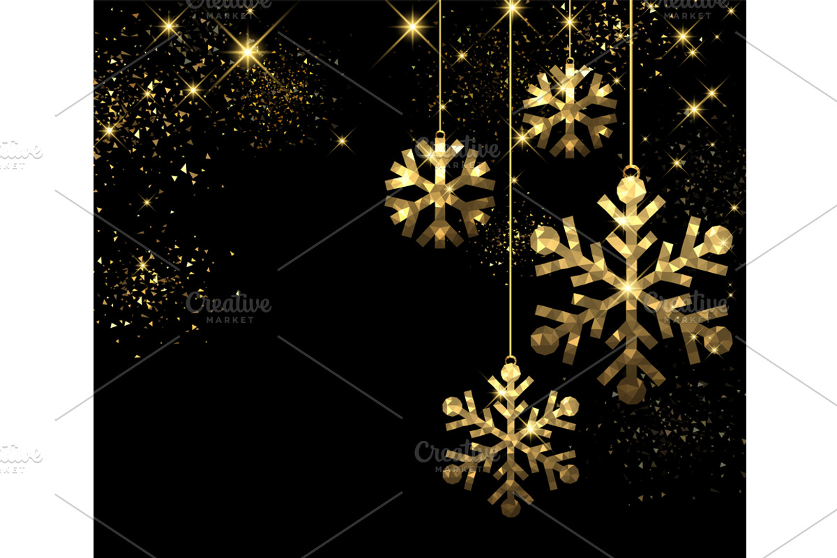 Christmas golden snowflakes set, a Decorative Illustration by Vjom (Photo 4 of 6)