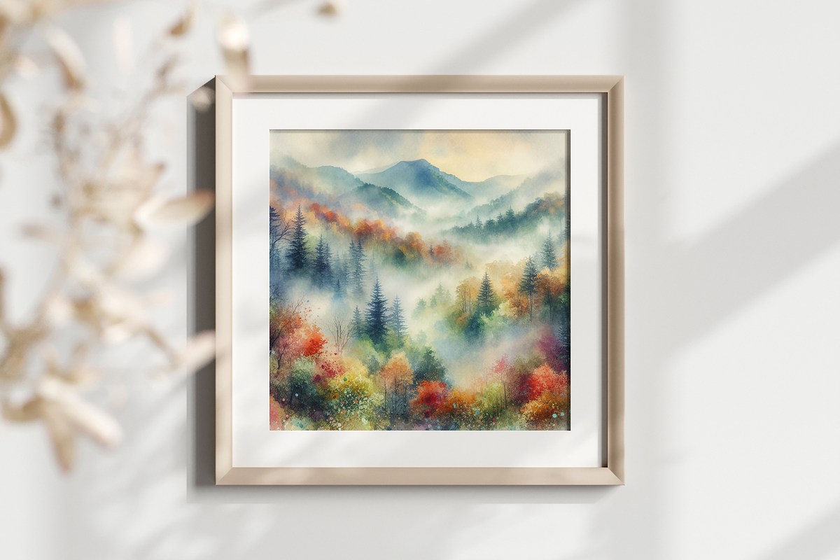 Smoky Mountains Fall Watercolors, a Seasonal Illustration by Flourish Spark (Photo 3 of 4)