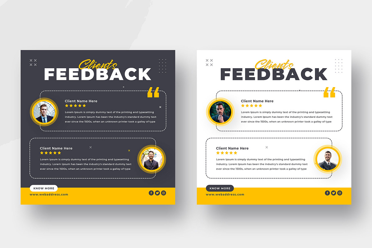 Feedback or Review Instagram post, a Social Media Template by Uiparvin (Photo 4 of 6)